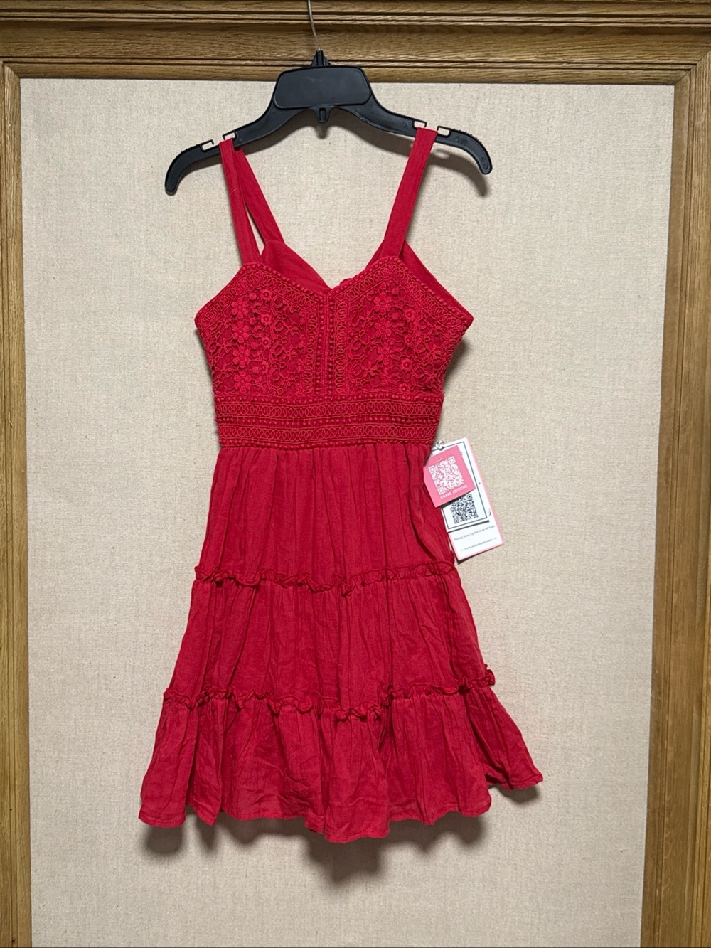NEW NWT Rare Editions Girls Size 10 Beautiful Maxi Dress With Crochet Top  Red